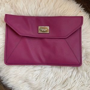 Michael Kors Magenta Envelope Clutch